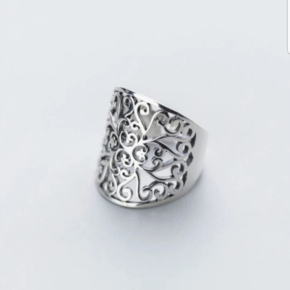 Vintage open ring 925 sterling silver 💍 - Picture 4 of 6
